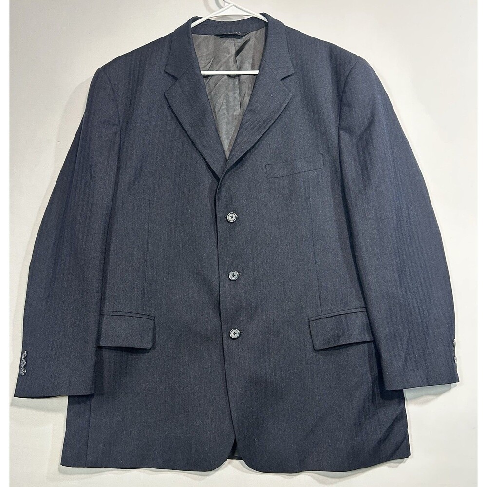 Jos A Bank Men 46R Wool Cashmere Dark Charcoal Sport Suit Blazer